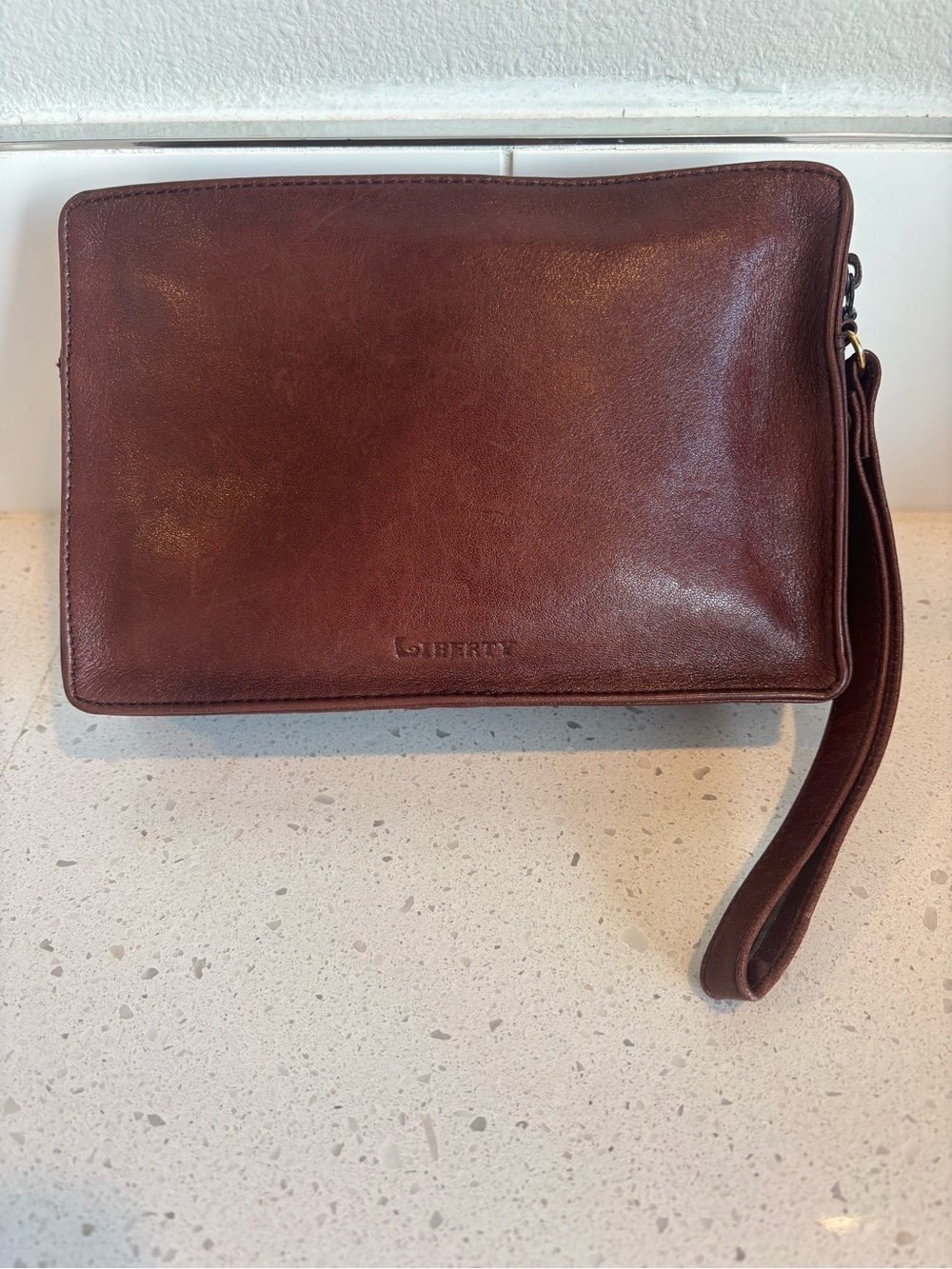 Leather Wristlet in Deep Brown - liberty of London